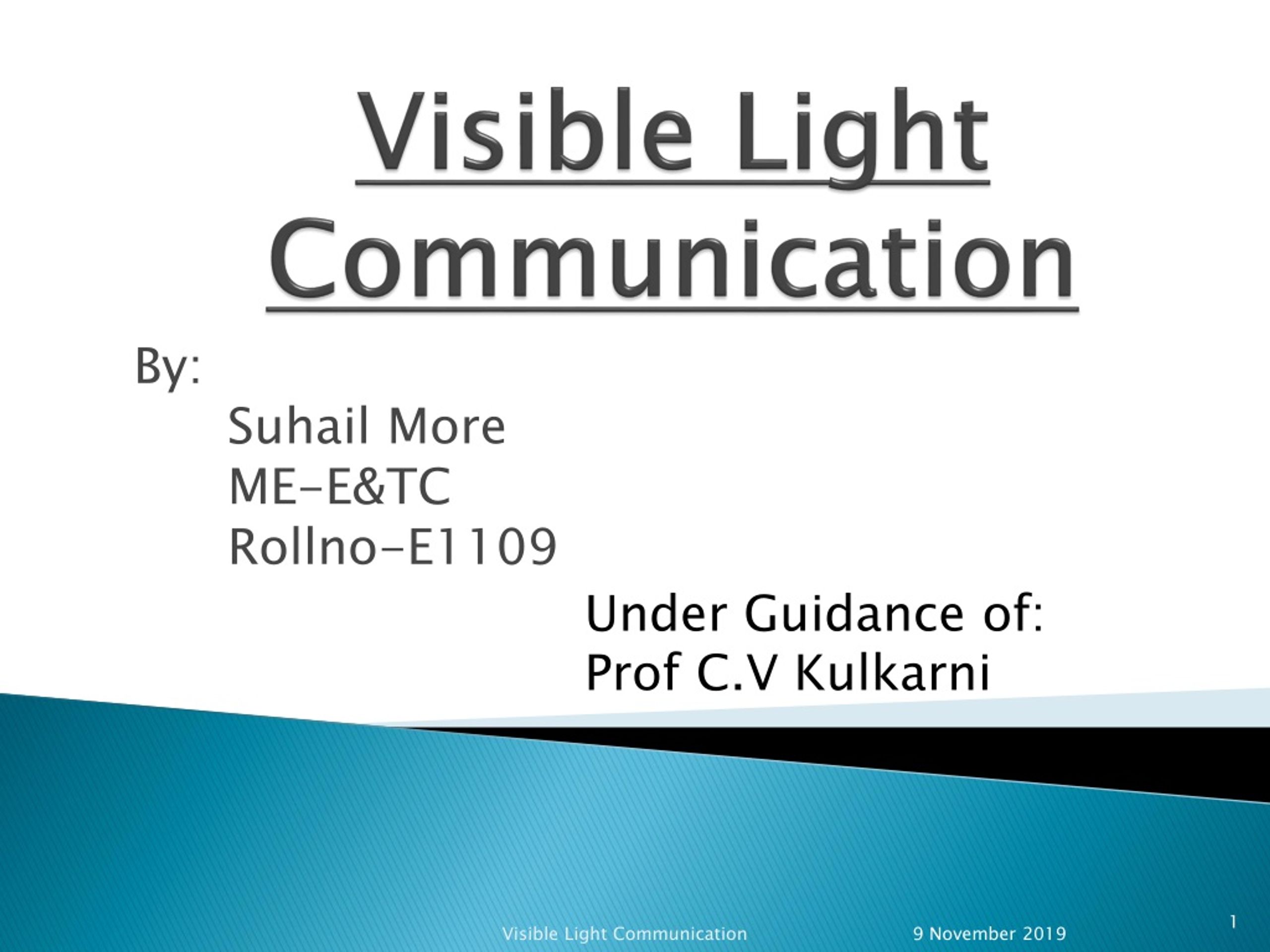 PPT - Visible Light Communication PowerPoint Presentation, free ...