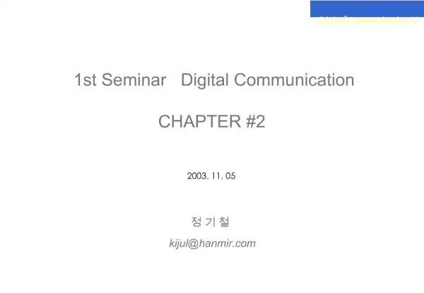 1st Seminar Digital Communication CHAPTER 2