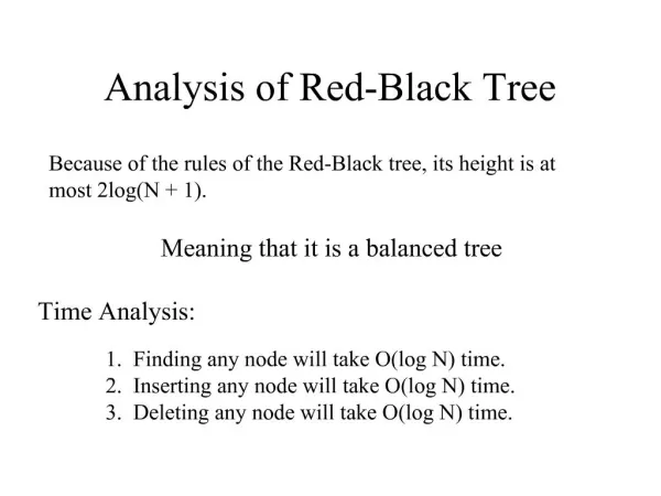 Analysis of Red-Black Tree