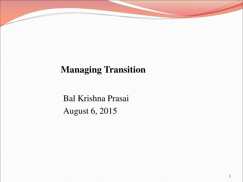 managing transition