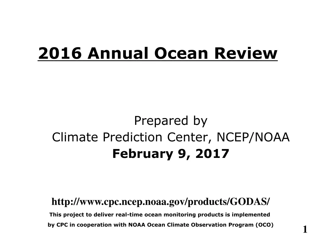 2016 annual ocean review