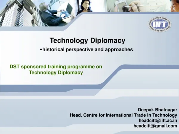 Technology Diplomacy - historical perspective and approaches