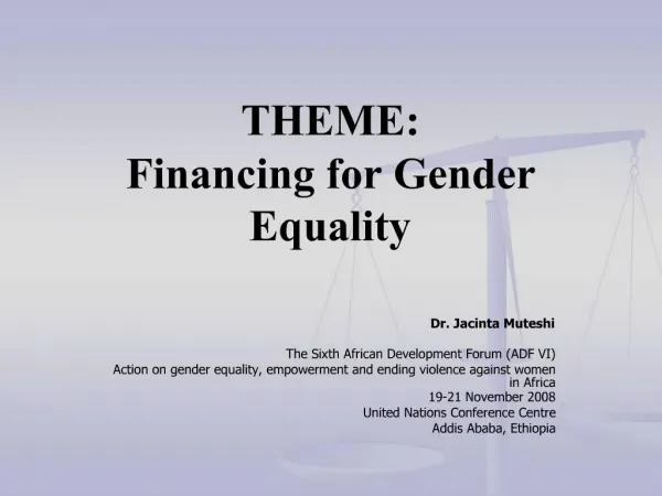 THEME: Financing for Gender Equality