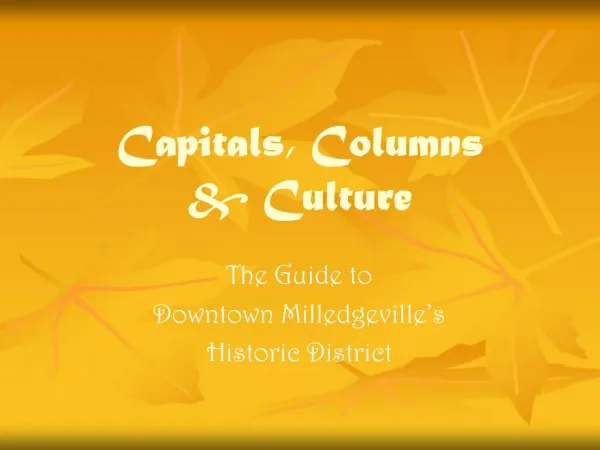 Capitals, Columns Culture