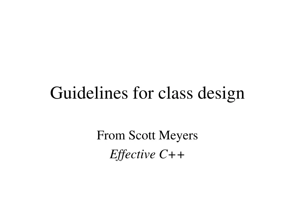 guidelines for class design