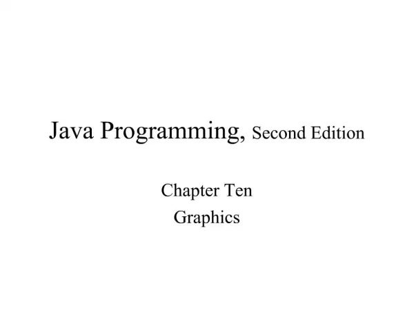 Java Programming, Second Edition