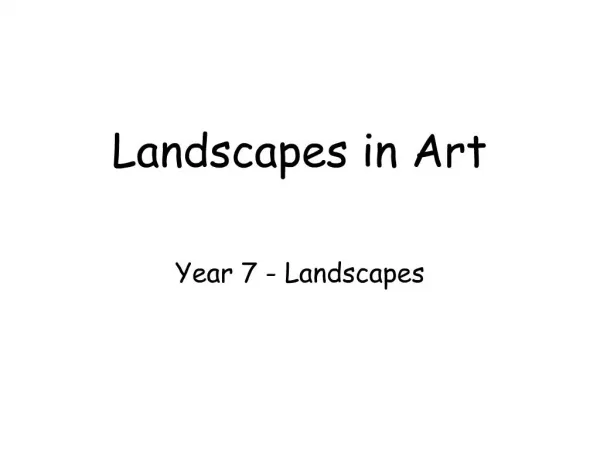 Landscapes in Art