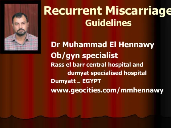 Recurrent Miscarriage Guidelines