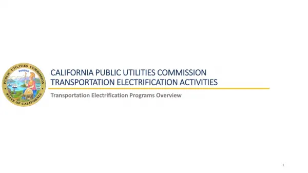 California Public utilities Commission Transportation Electrification Activities