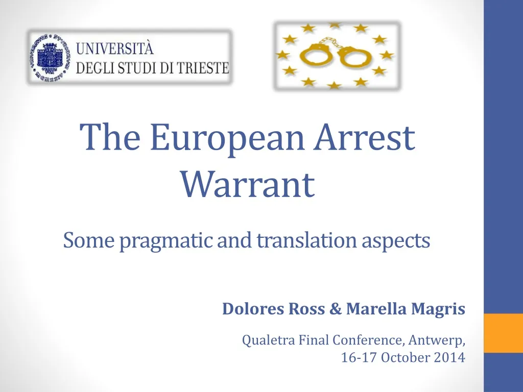 the european arrest warrant some pragmatic and translation aspects