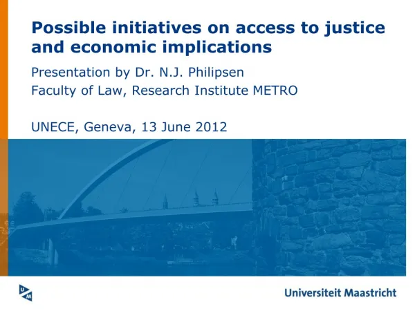 Possible initiatives on access to justice and economic implications
