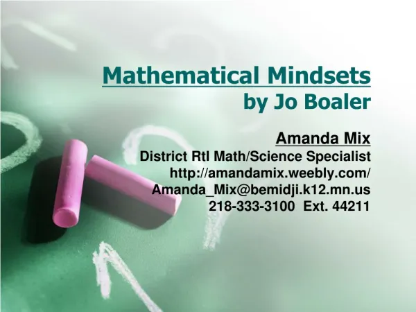 Mathematical Mindsets by Jo Boaler
