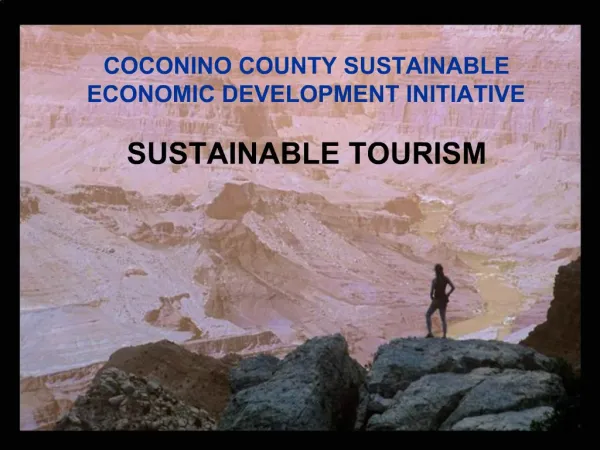 COCONINO COUNTY SUSTAINABLE ECONOMIC DEVELOPMENT INITIATIVE SUSTAINABLE TOURISM