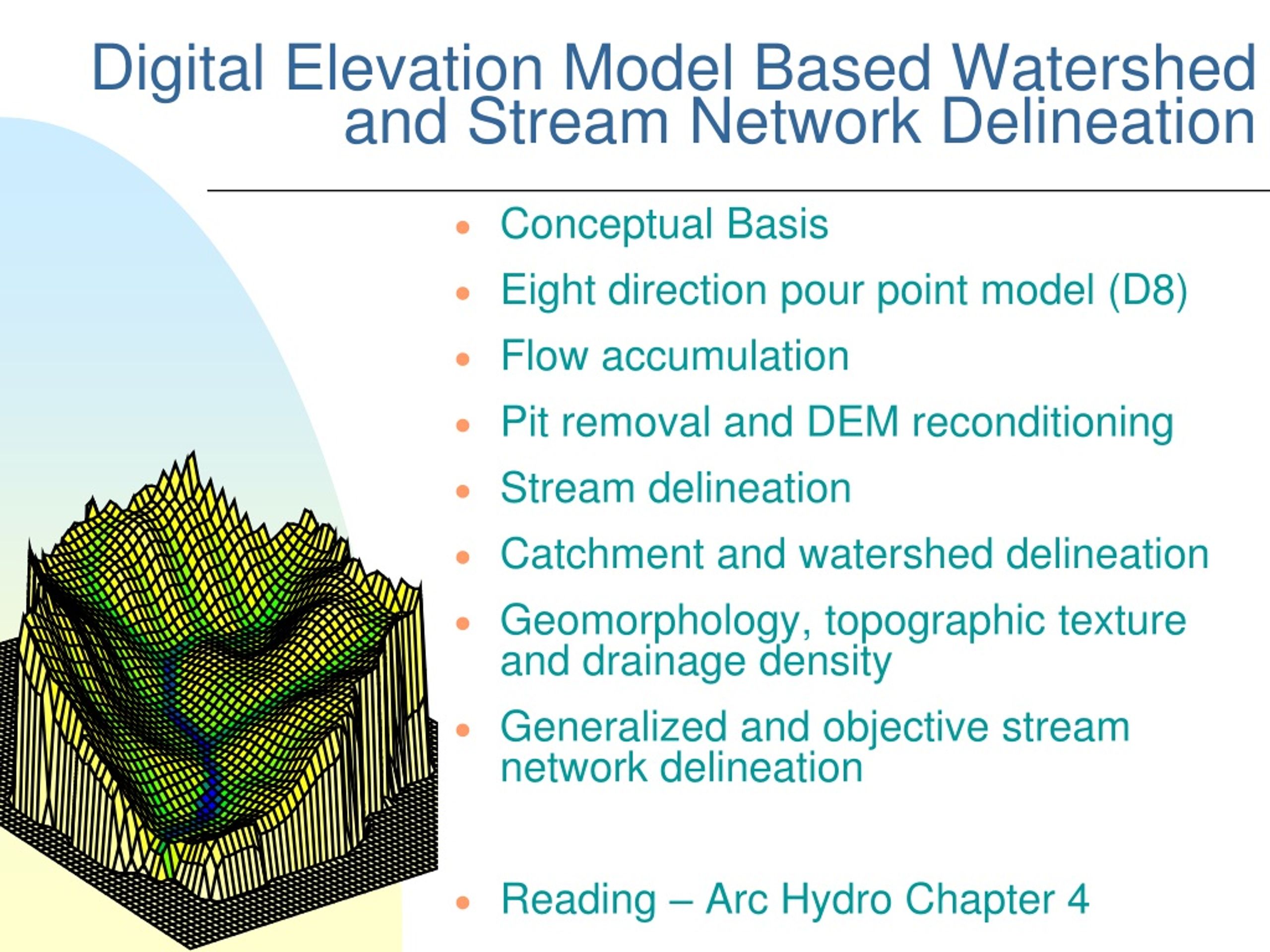 PPT - Digital Elevation Model Based Watershed and Stream Network ...