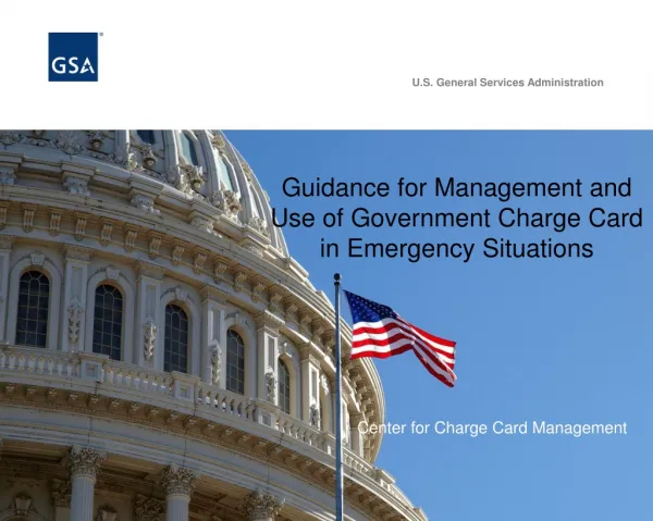 Guidance for Management and Use of Government Charge Card in Emergency Situations