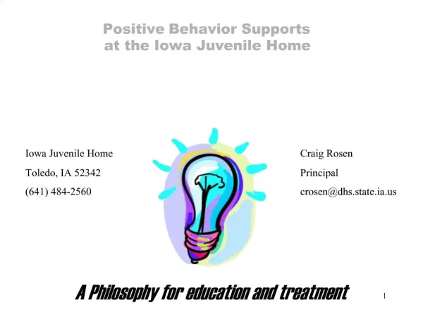 Positive Behavior Supports at the Iowa Juvenile Home