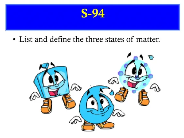 List and define the three states of matter.
