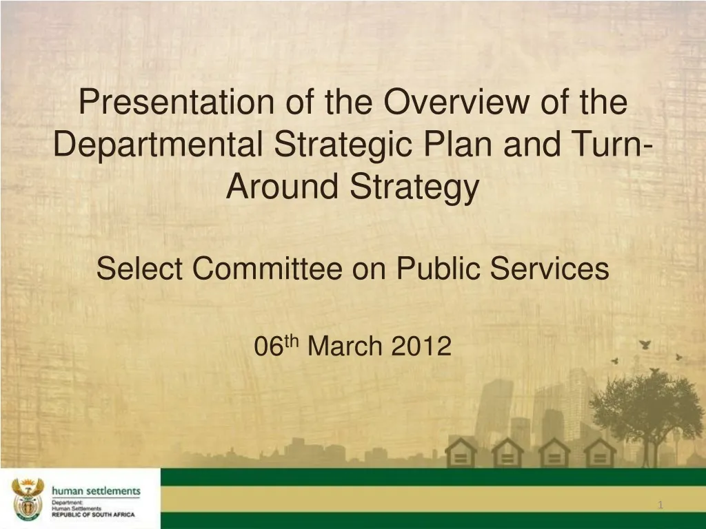 presentation of the overview of the departmental