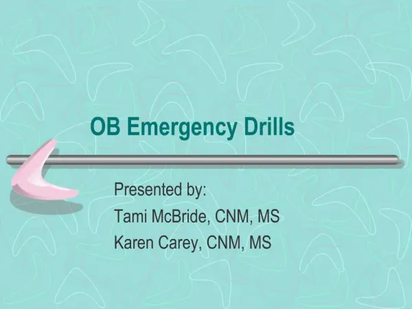OB Emergency Drills