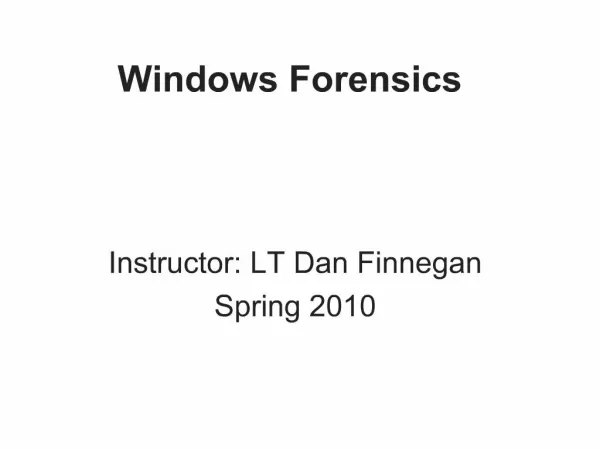 Windows Forensics