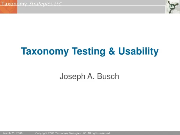 Taxonomy Testing &amp; Usability