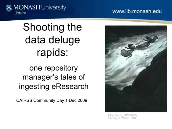Shooting the data deluge rapids:
