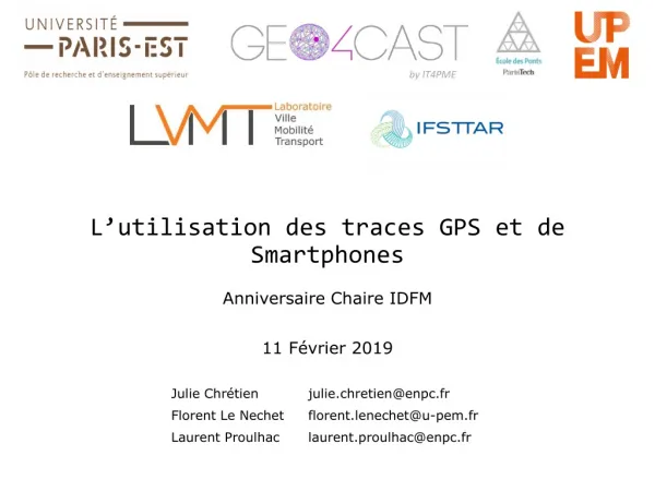 l utilisation des traces gps et de smartphones