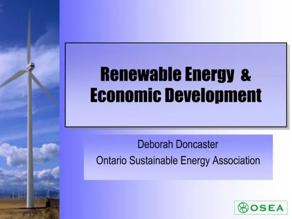 Renewable Energy Economic Development