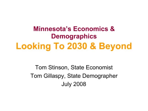 Minnesota s Economics Demographics Looking To 2030 Beyond