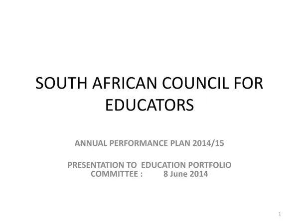 SOUTH AFRICAN COUNCIL FOR EDUCATORS
