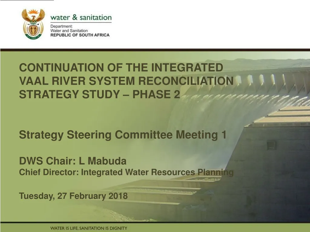 continuation of the integrated vaal river system