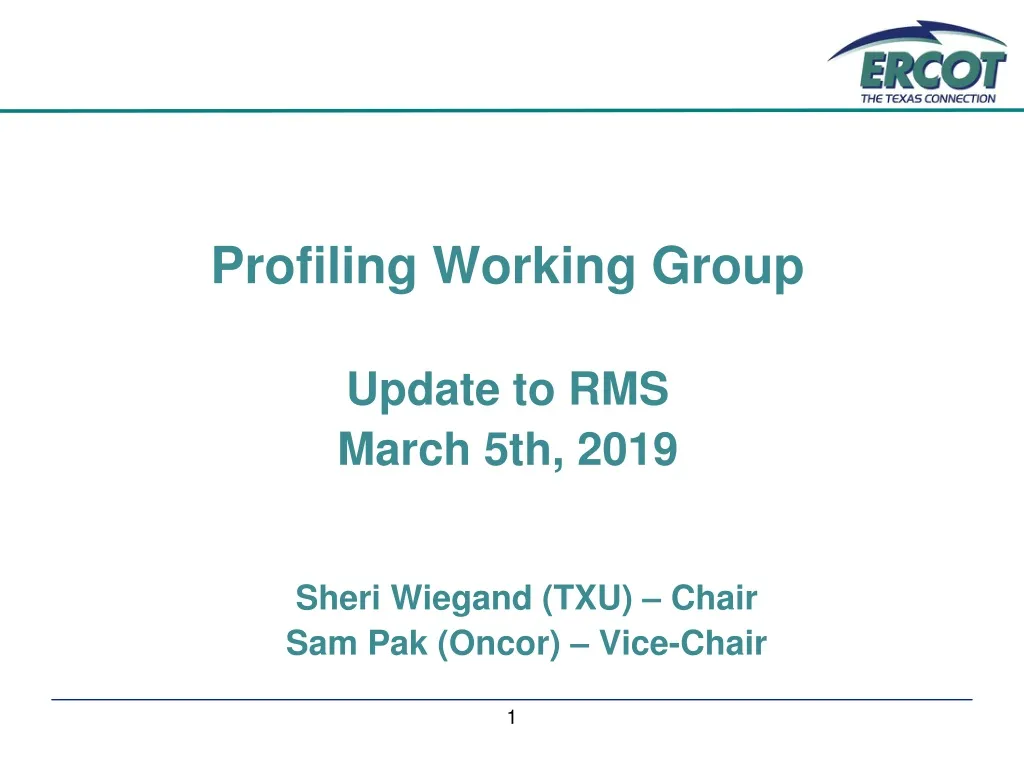 profiling working group update to rms march