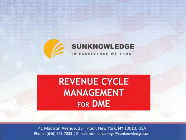 REVENUE CYCLE MANAGEMENT FOR DME