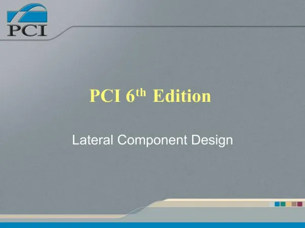 PCI 6th Edition