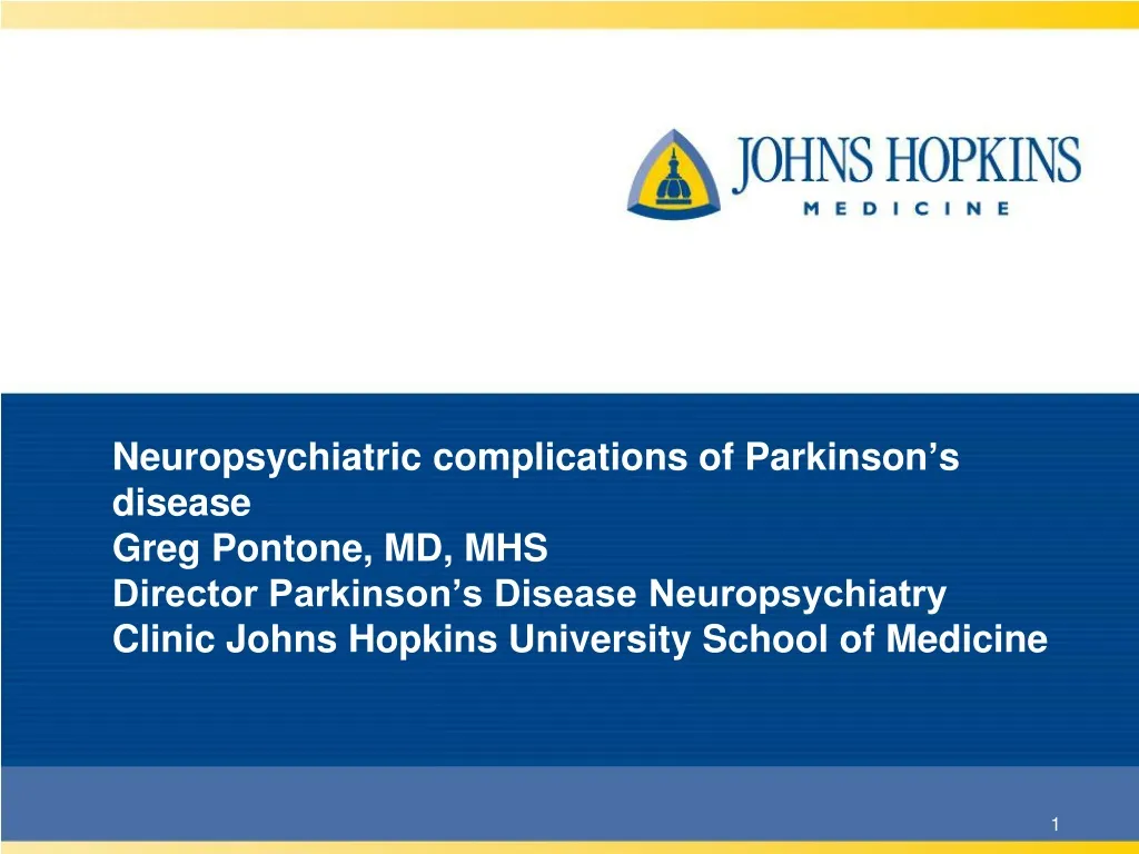 neuropsychiatric complications of parkinson
