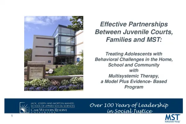 Effective Partnerships Between Juvenile Courts, Families and MST: