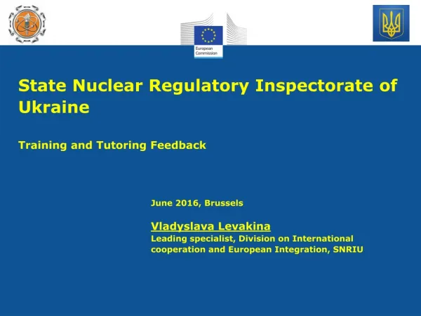State Nuclear Regulatory Inspectorate of Ukraine Training and Tutoring Feedback