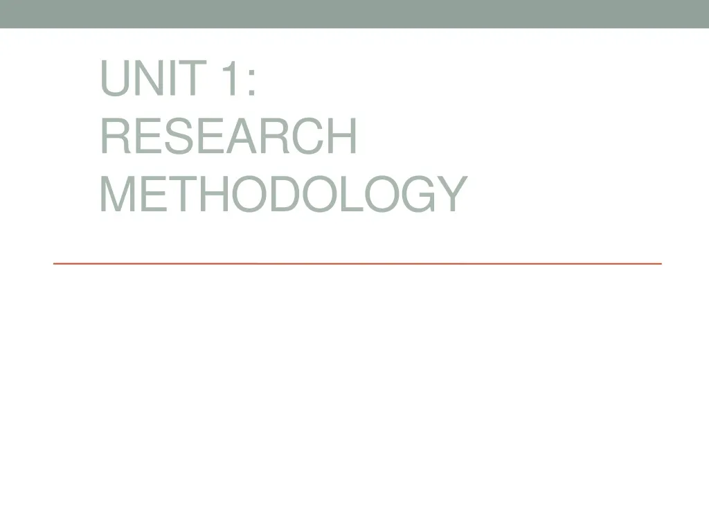 unit 1 research methodology