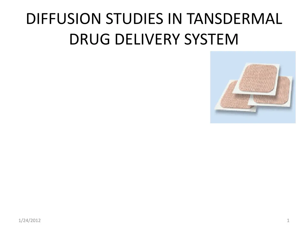 diffusion studies in tansdermal drug delivery system