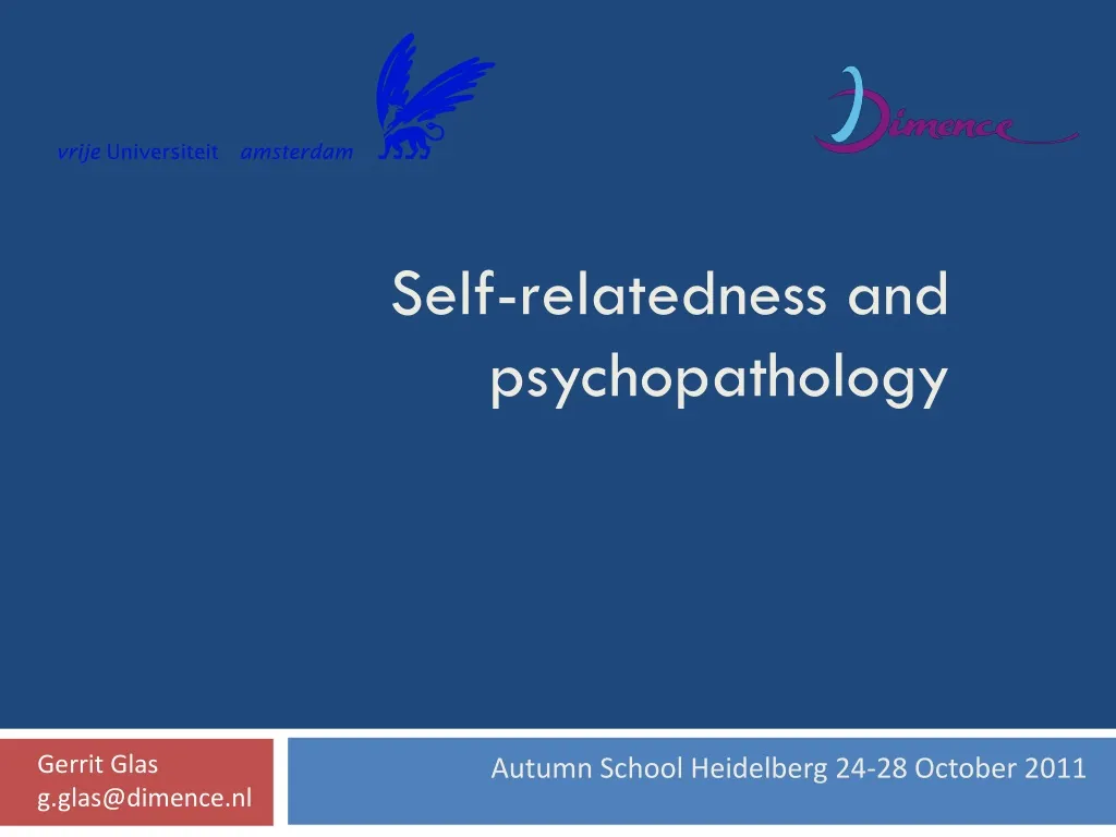 self relatedness and psychopathology