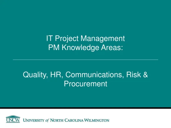 IT Project Management PM Knowledge Areas :