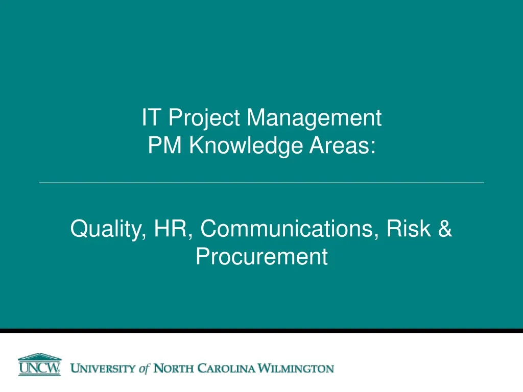 it project management pm knowledge areas