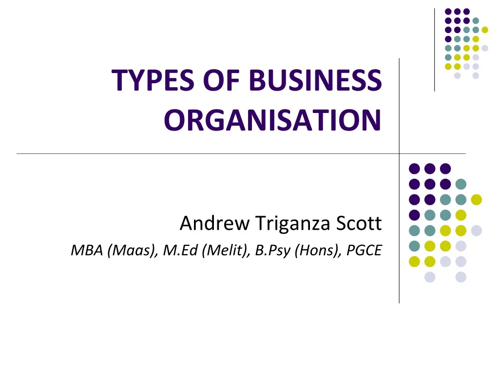 types of business organisation