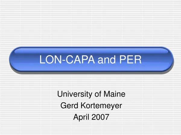 LON-CAPA and PER