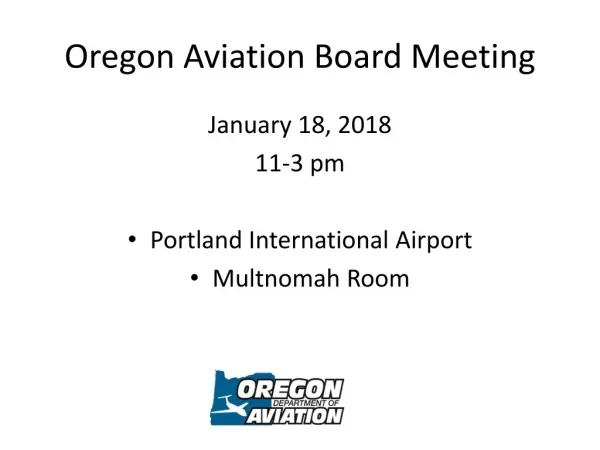 Oregon Aviation Board Meeting