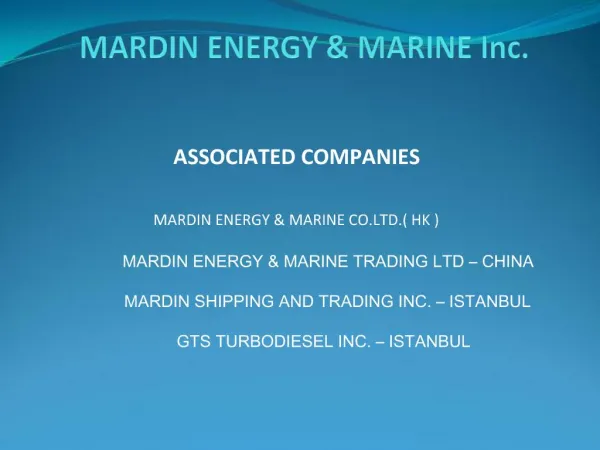 MARDIN ENERGY MARINE Inc.