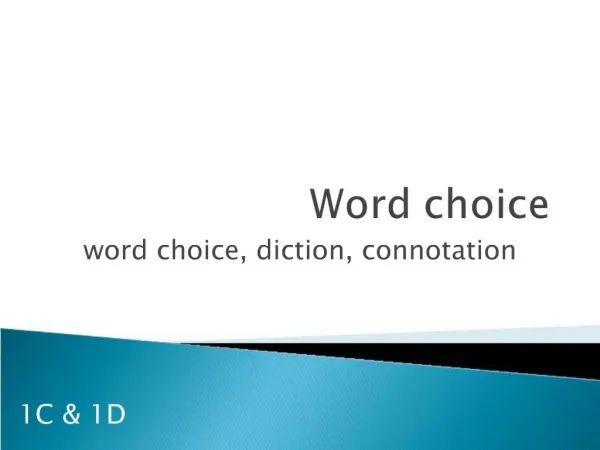 Word choice