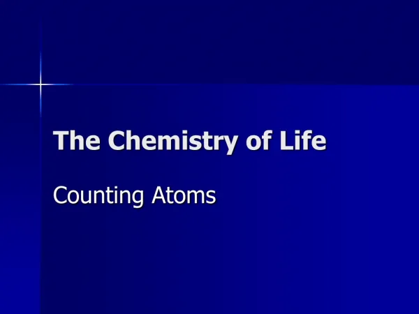 the chemistry of life