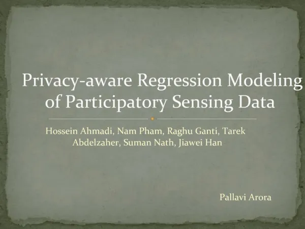 Privacy-aware Regression Modeling of Participatory Sensing Data
