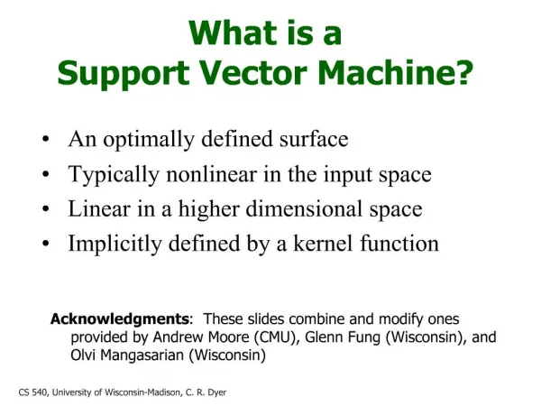 What is a Support Vector Machine